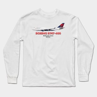 Boeing B747-400 - Delta Air Lines Long Sleeve T-Shirt